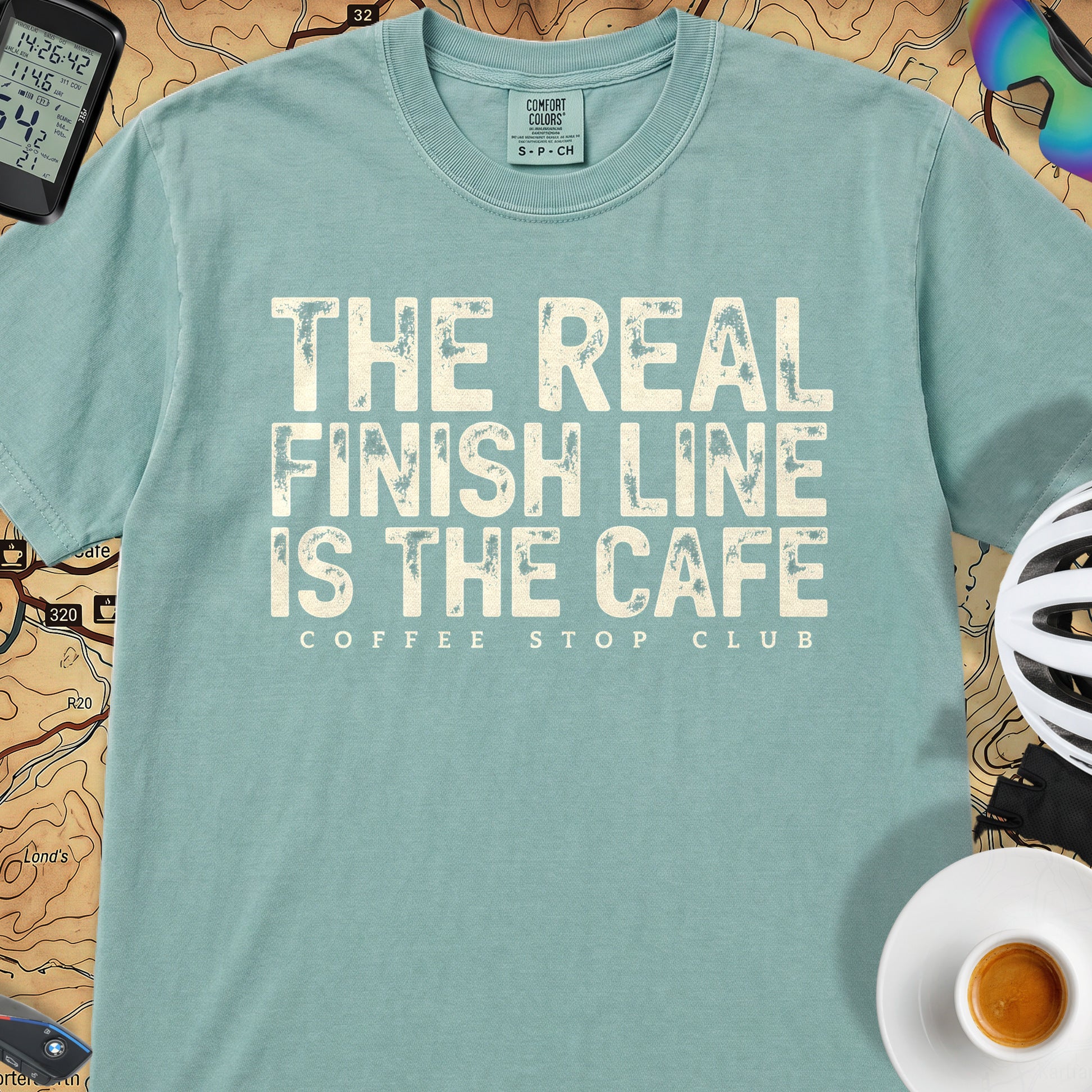 The Real Finish Line T‑Shirt — Seafoam