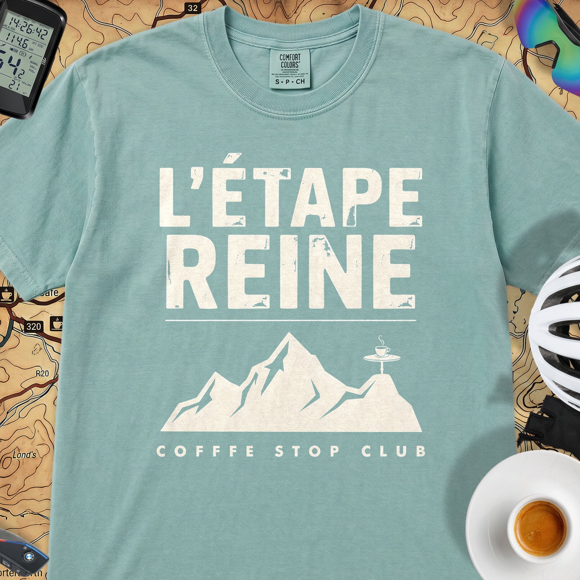 Etape Reine TdF Cyclist T-Shirt — Seafoam