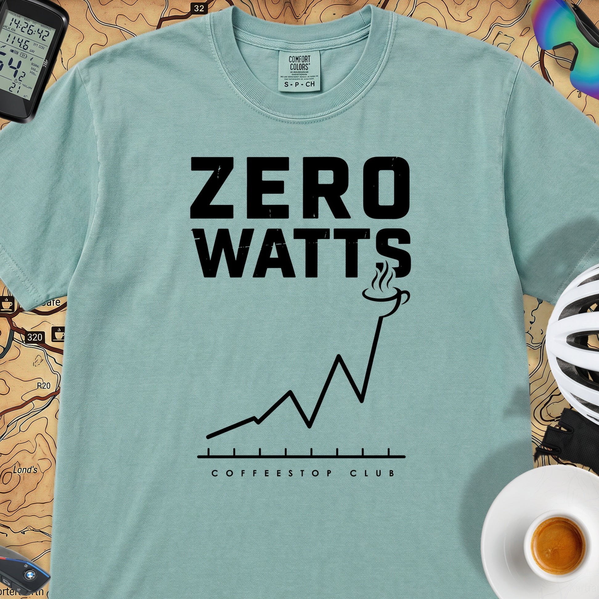 Zero Watts Cycling T-Shirt — Seafoam