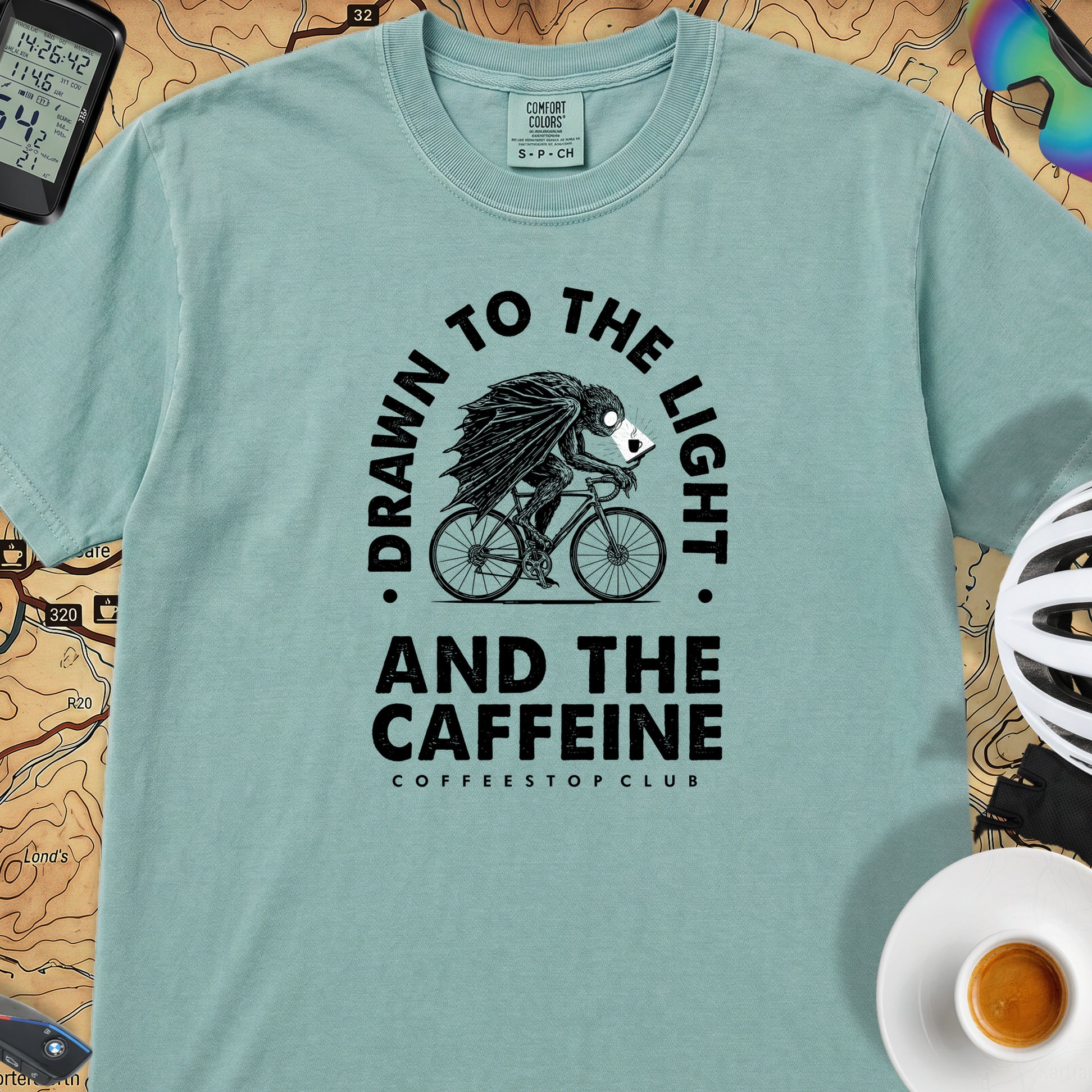 Drawn to the Light Cyclist T-Shirt — Seafoam