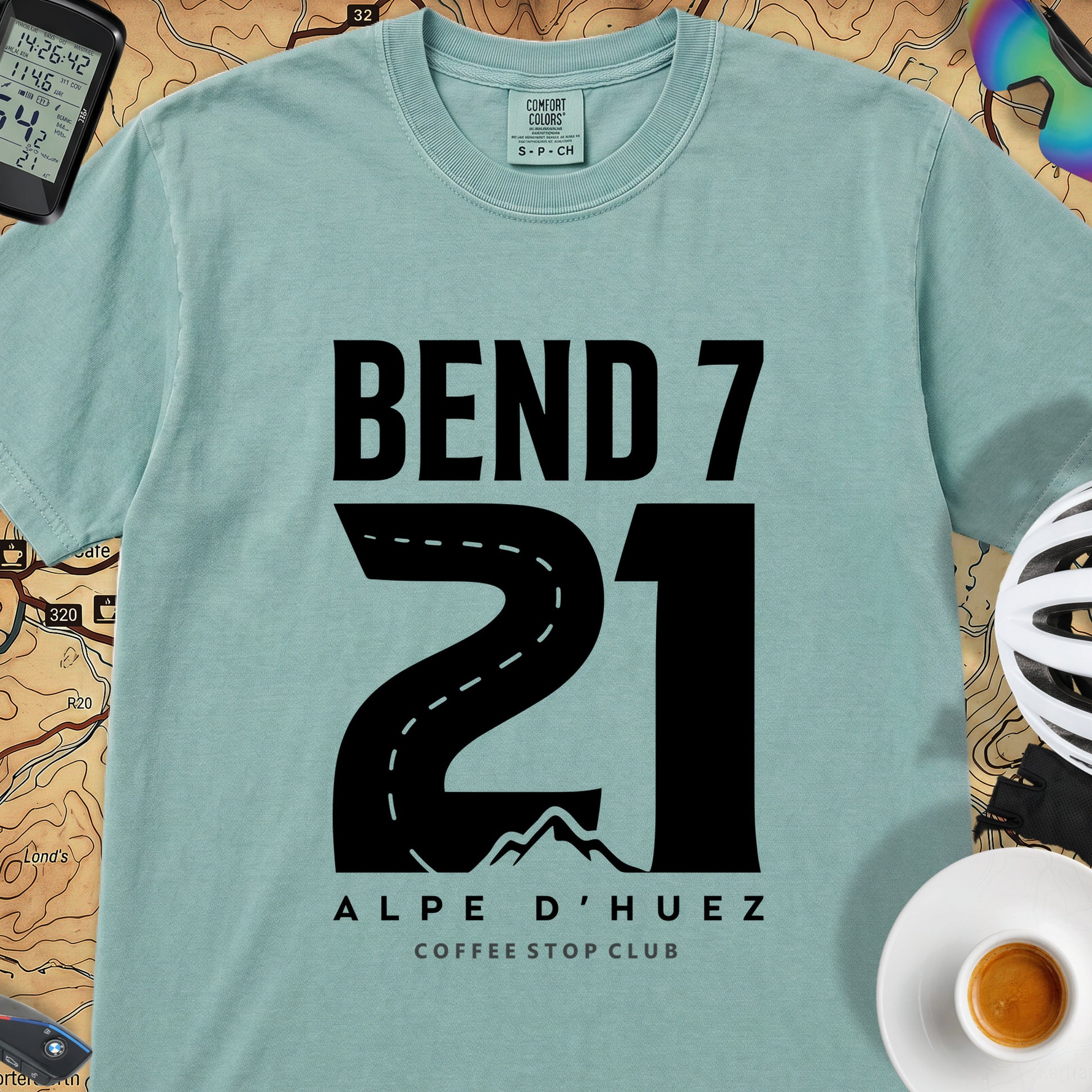 Bend 7 L'Alpe T-Shirt — Seafoam