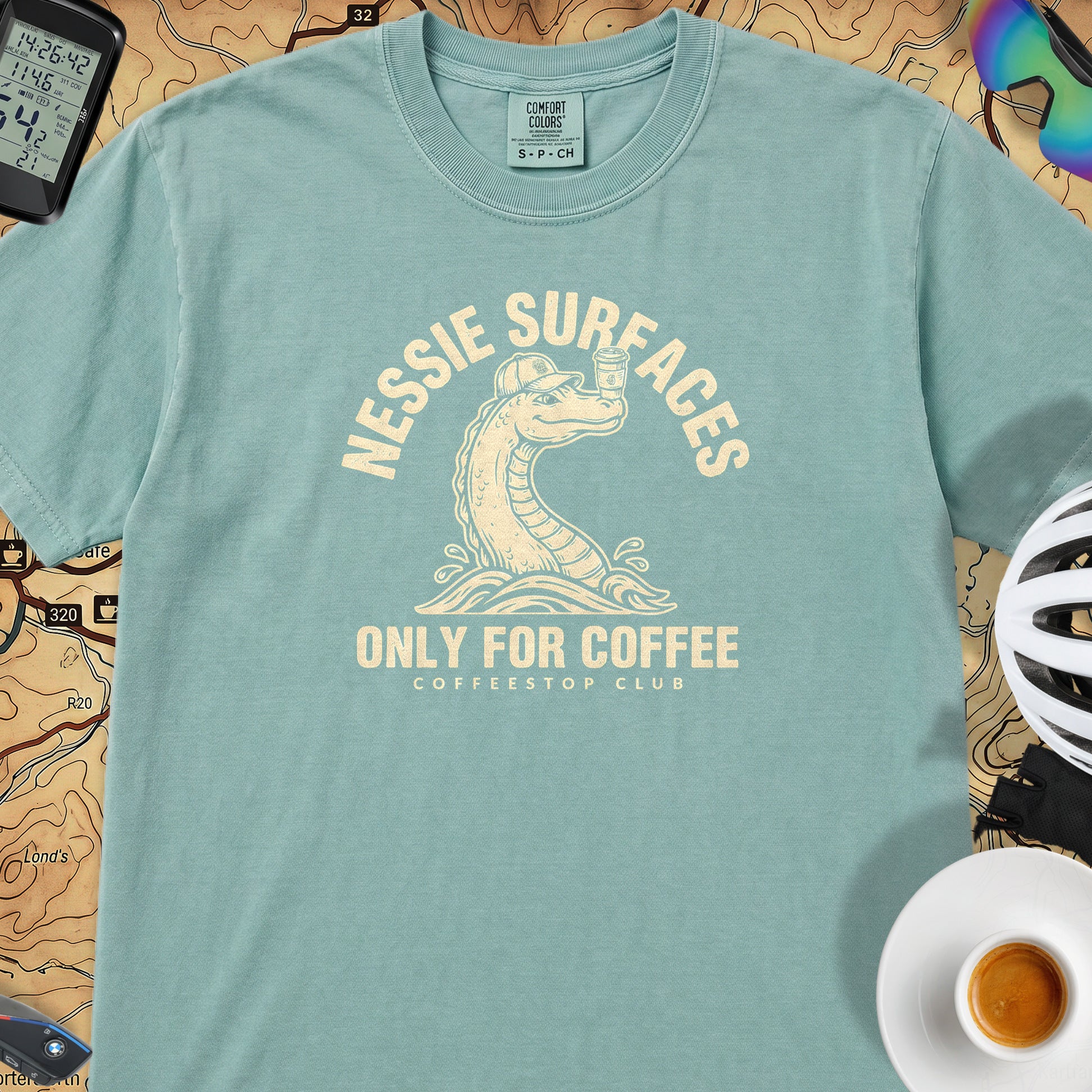 Nessie Surfaces Cycling T-Shirt — Seafoam
