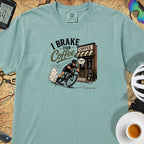 I Brake For Coffee T-Shirt — Seafoam