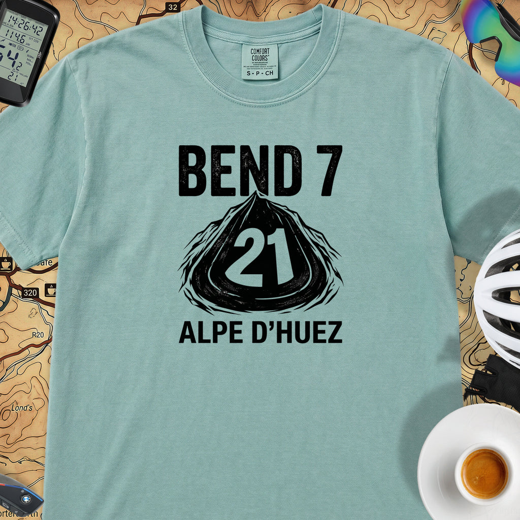 Bend 7 Alpe d'Huez Cyclist T-Shirt — Seafoam