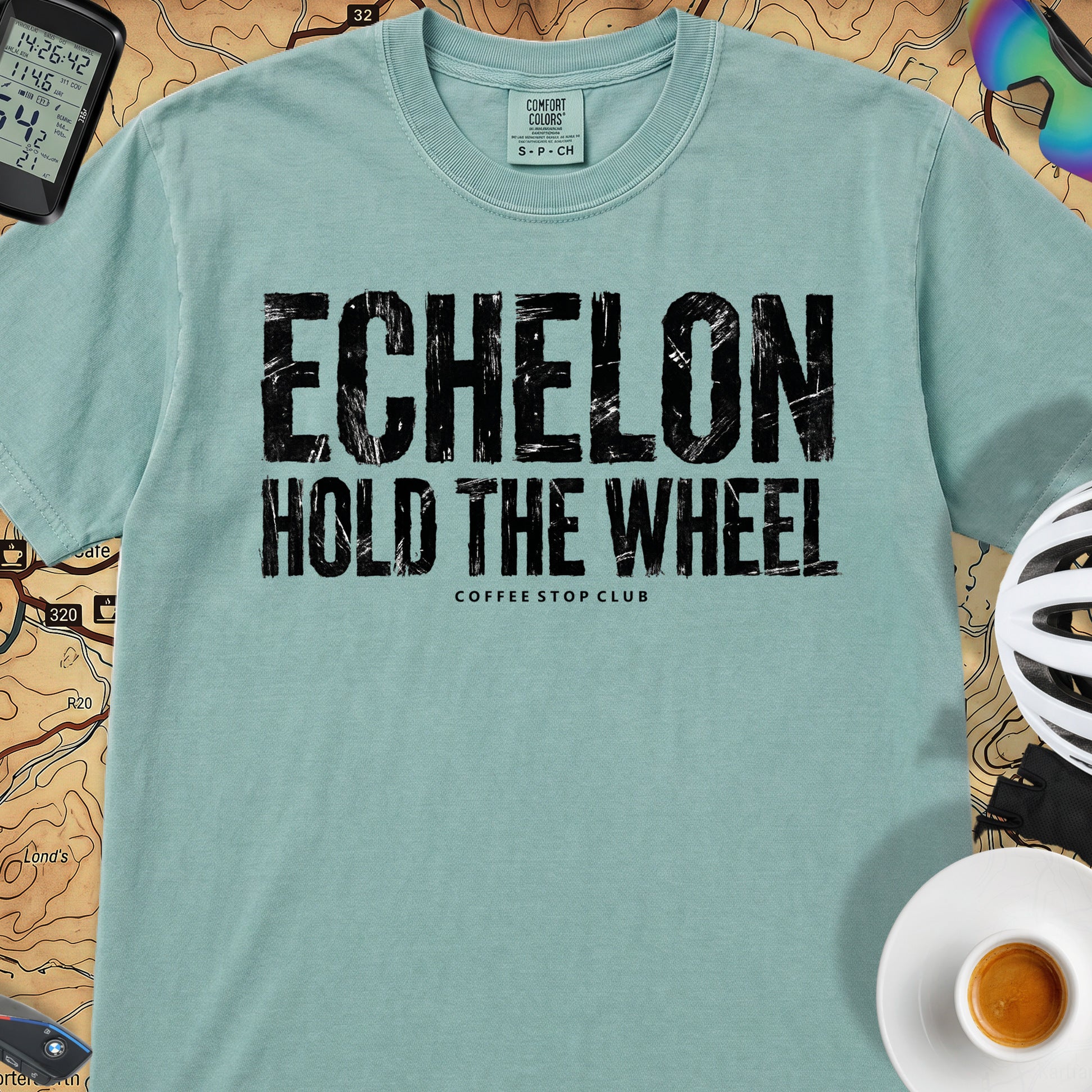 Echelon Hold the Wheel Tour T-Shirt — Seafoam