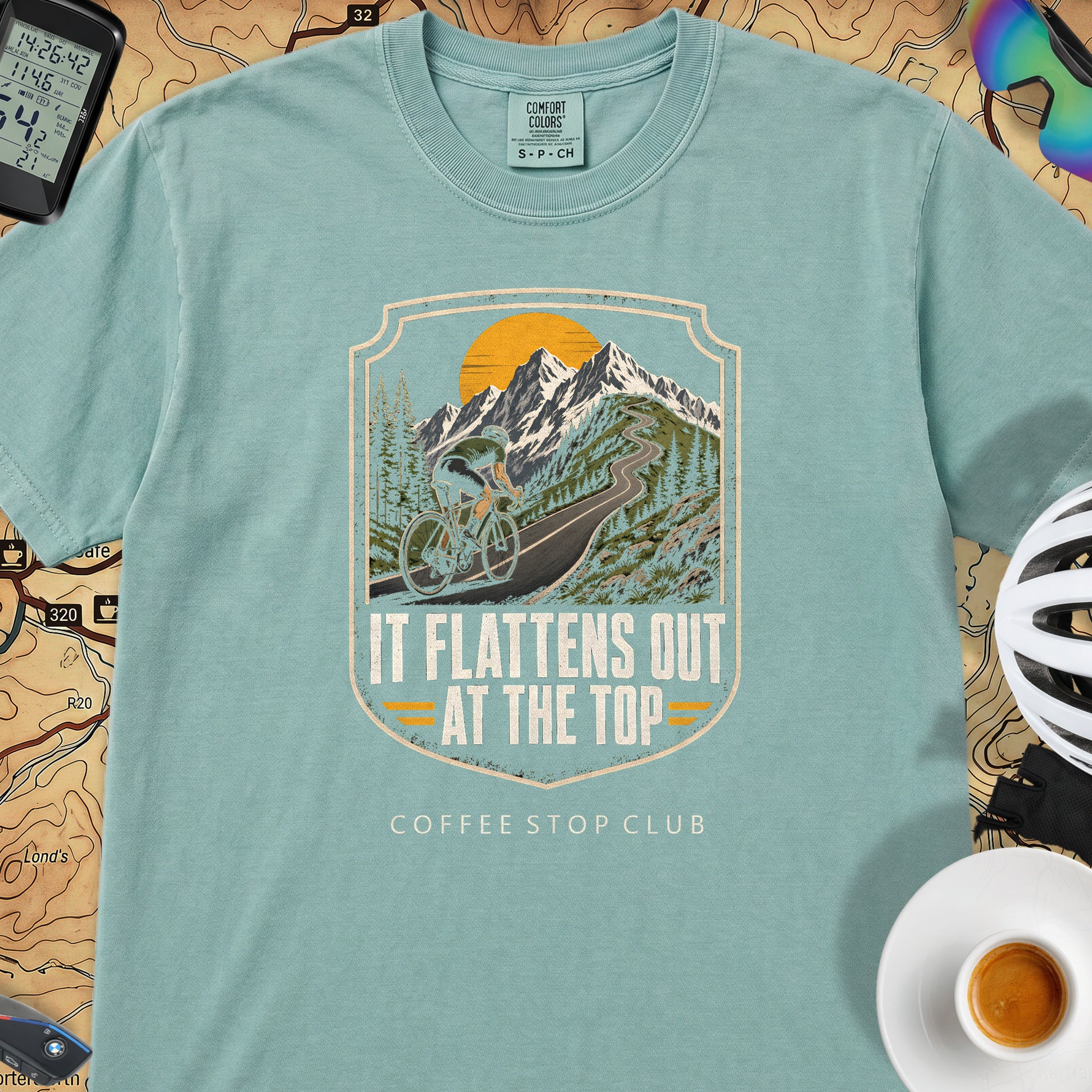 It Flattens Out Cycling T-Shirt — Seafoam