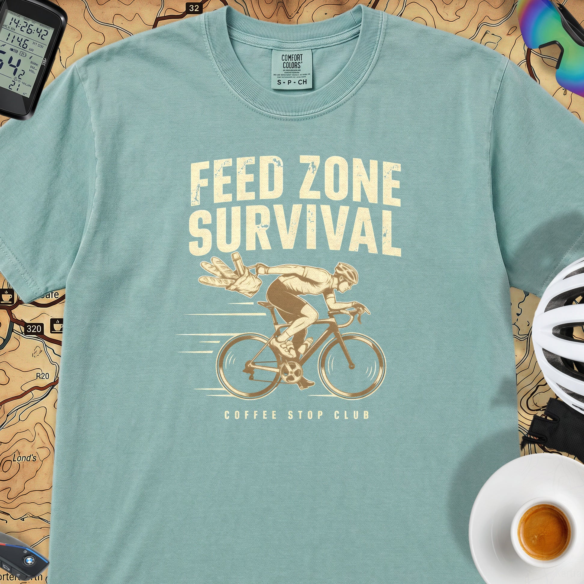 Feed Zone Survival Cycling T-Shirt — Seafoam