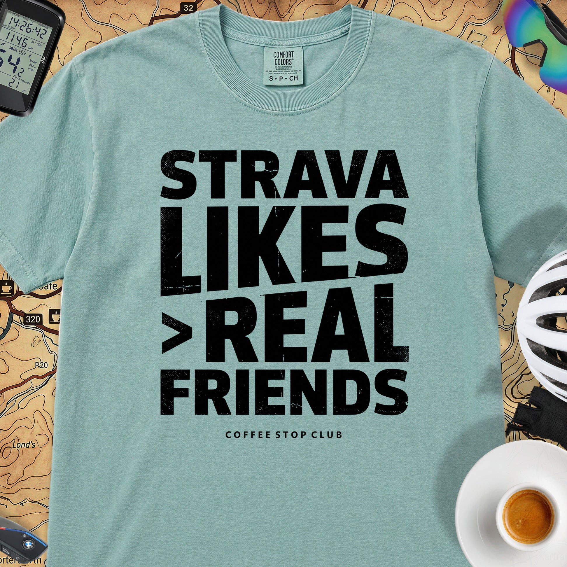 Strava Likes Friends T-Shirt — Seafoam