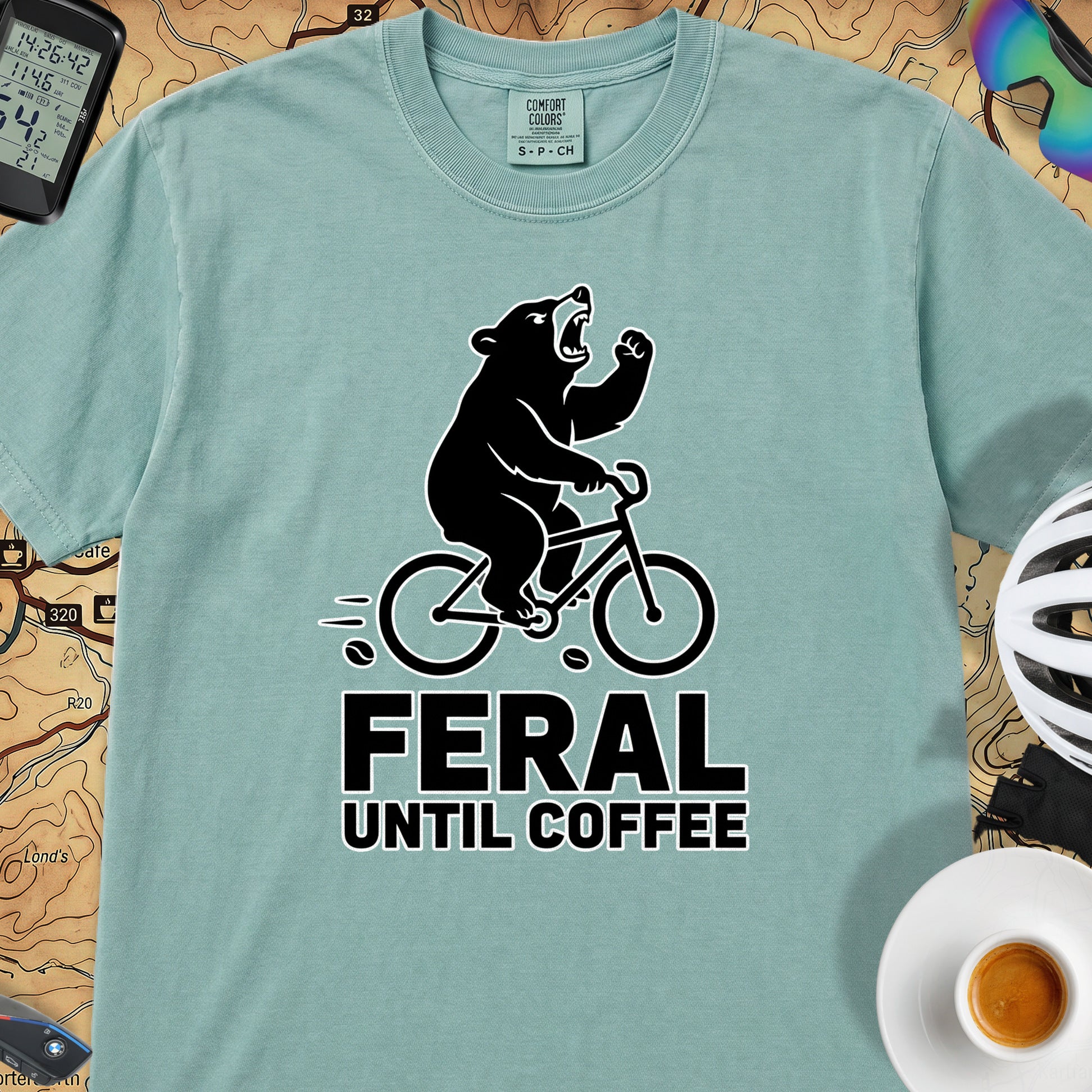 Feral Until Coffee T-Shirt — Seafoam