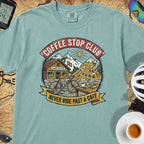 Never Pass a Café T‑Shirt — Seafoam