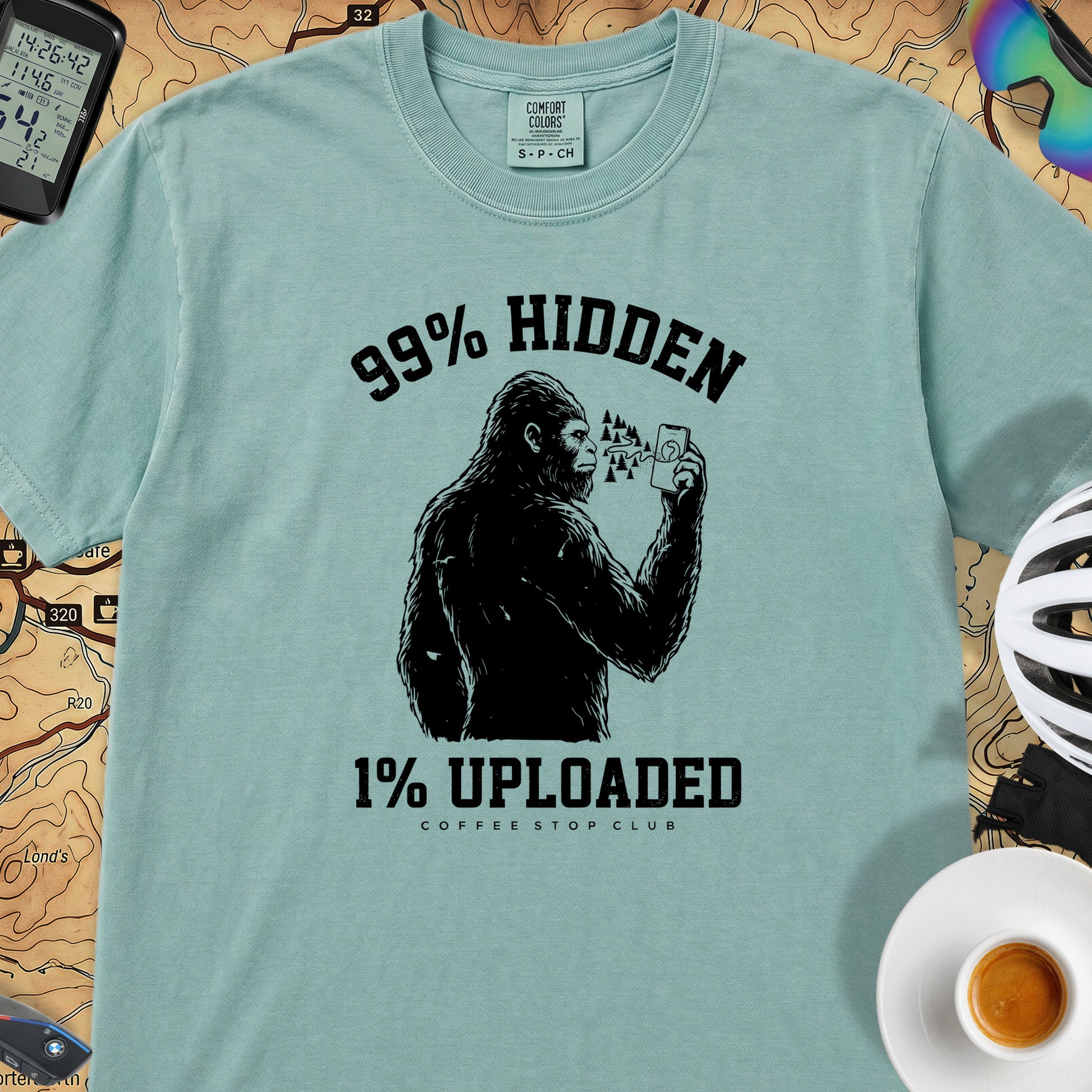 Sasquatch Hidden Cycling T-Shirt — Seafoam