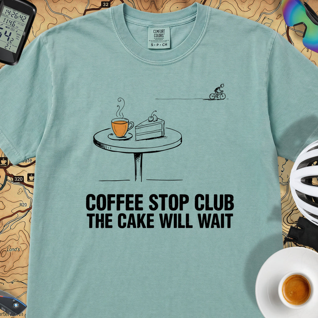 Cake Will Wait Cycling T-Shirt — Seafoam