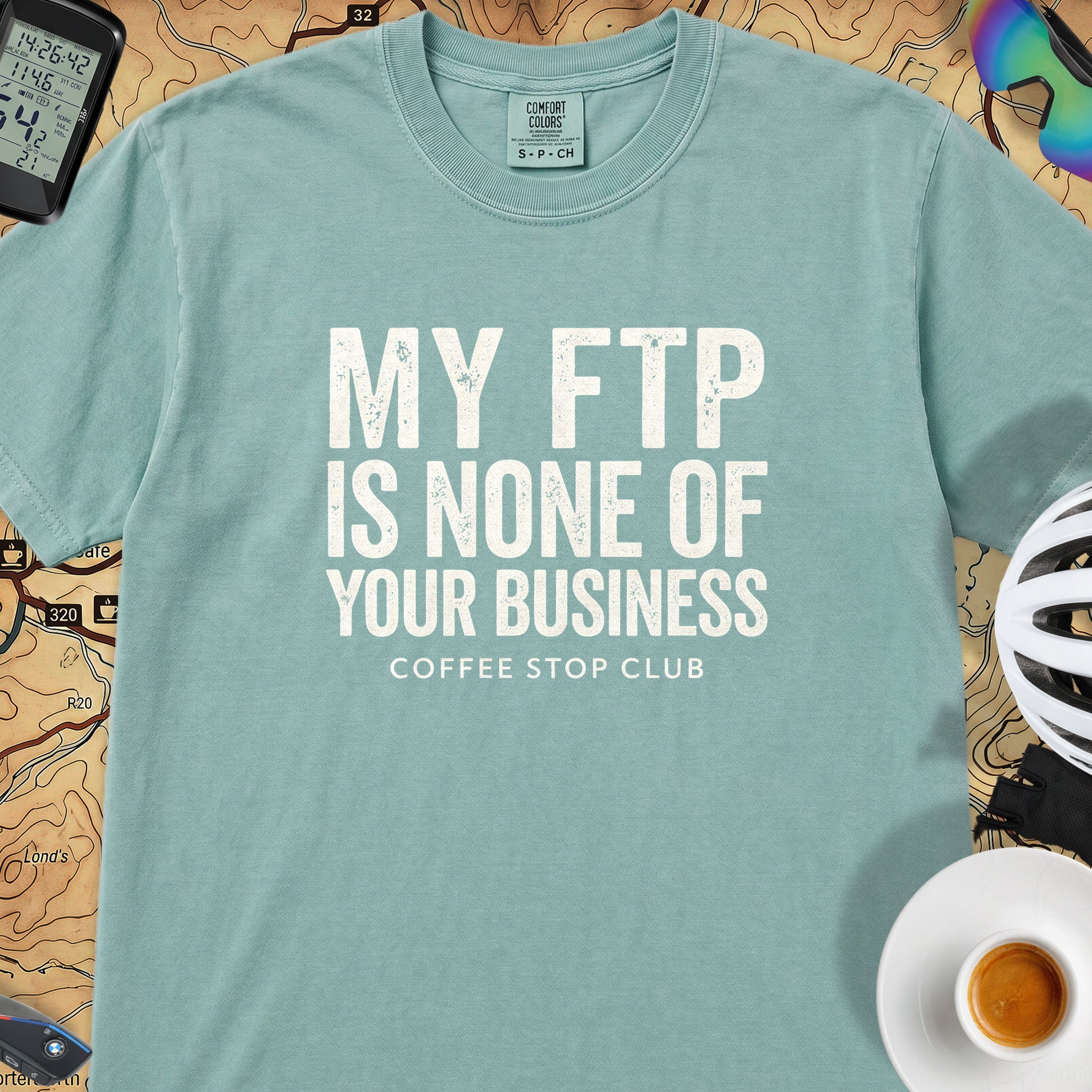 My FTP Is None Of Your Business Cycling T-Shirt — Seafoam