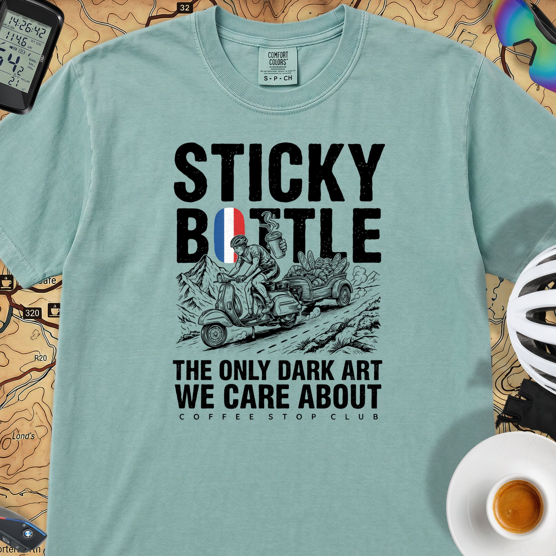 Sticky Bottle TdF Cycling T-Shirt — Seafoam