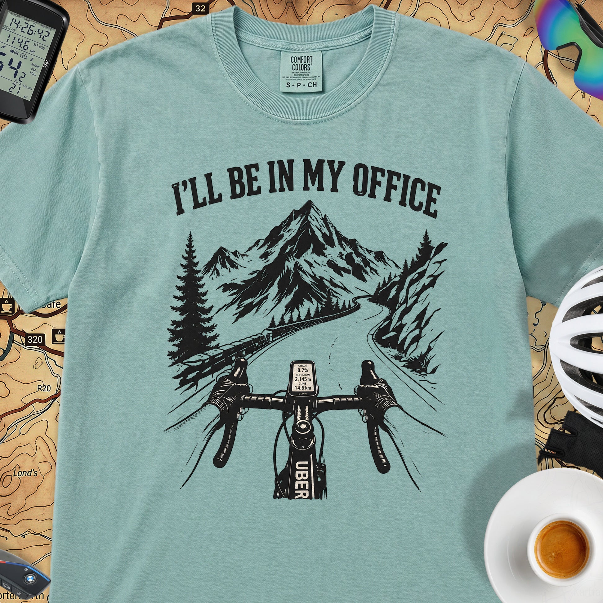 I'll Be In My Office Bike T‑Shirt — Seafoam