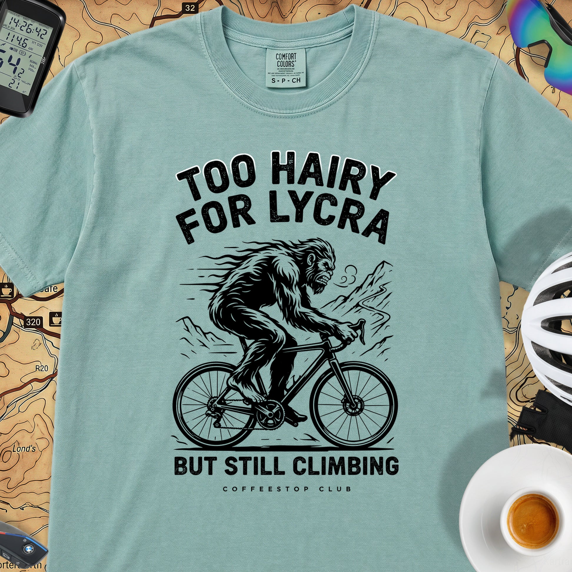 Too Hairy Cycling T-Shirt — Seafoam