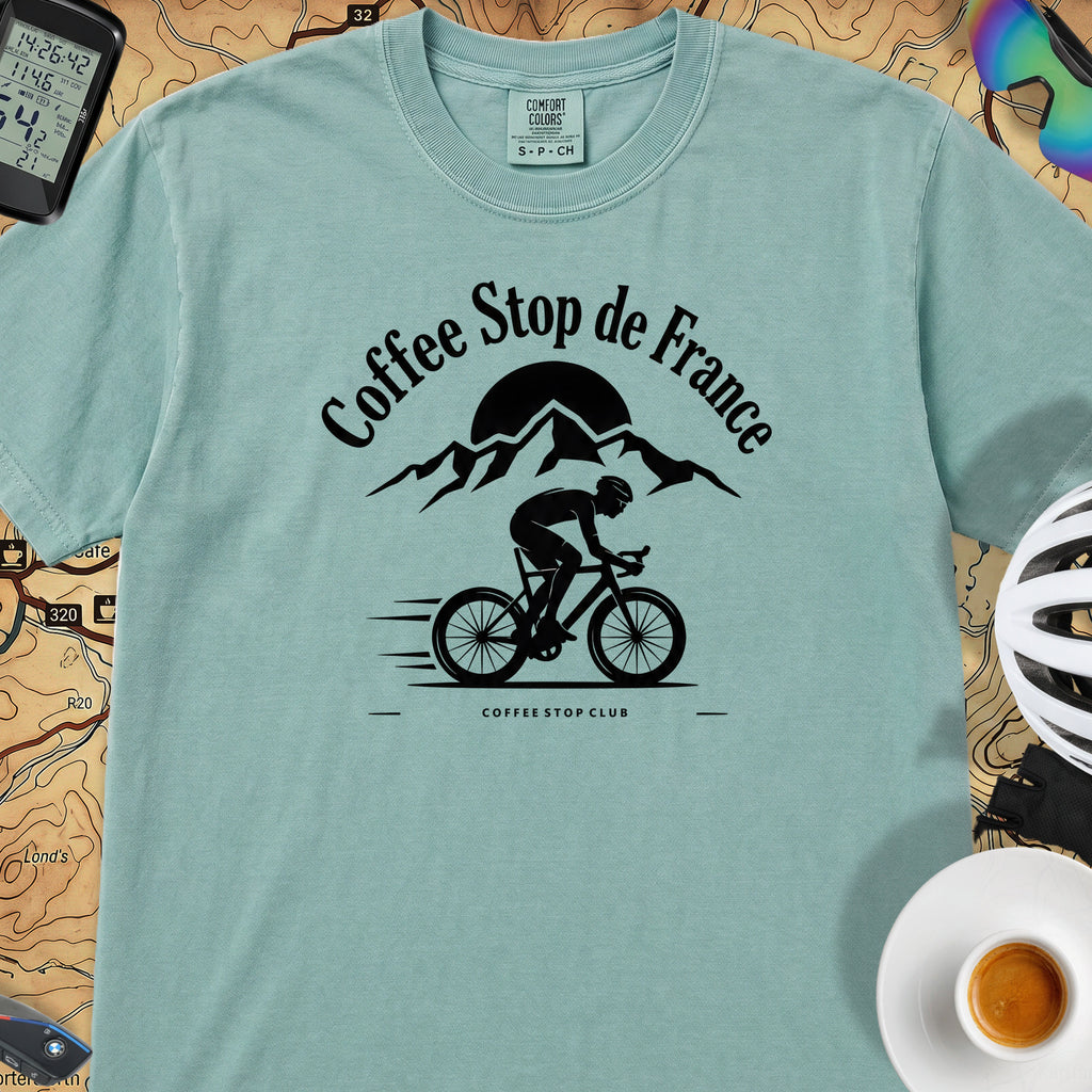 Coffee Stop de France T-Shirt — Seafoam