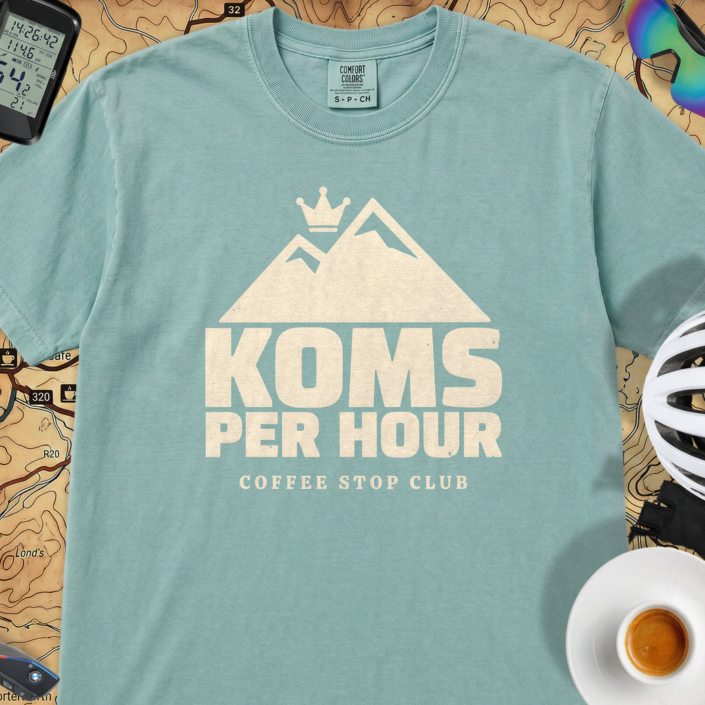 KOMs Per Hour TdF T-Shirt — Seafoam