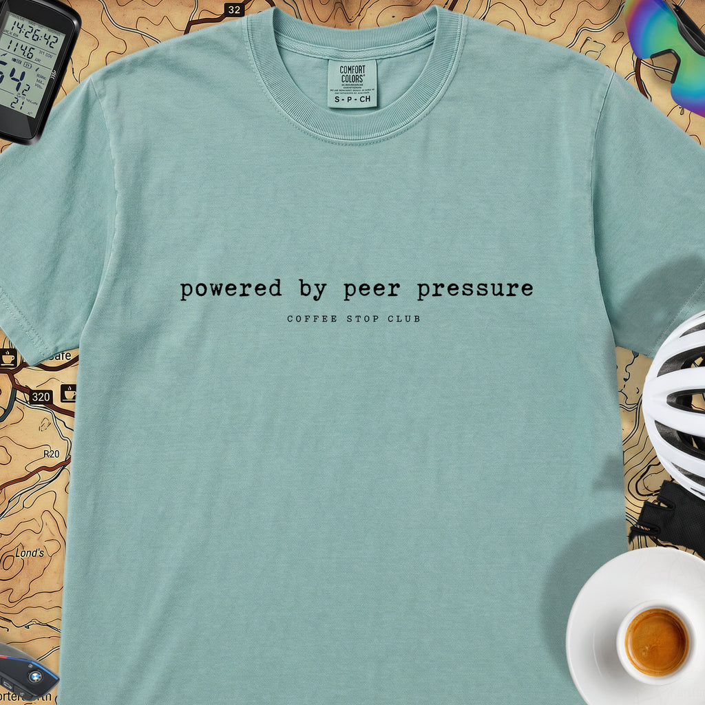 Powered by Peer Pressure Cycling T-Shirt — Seafoam