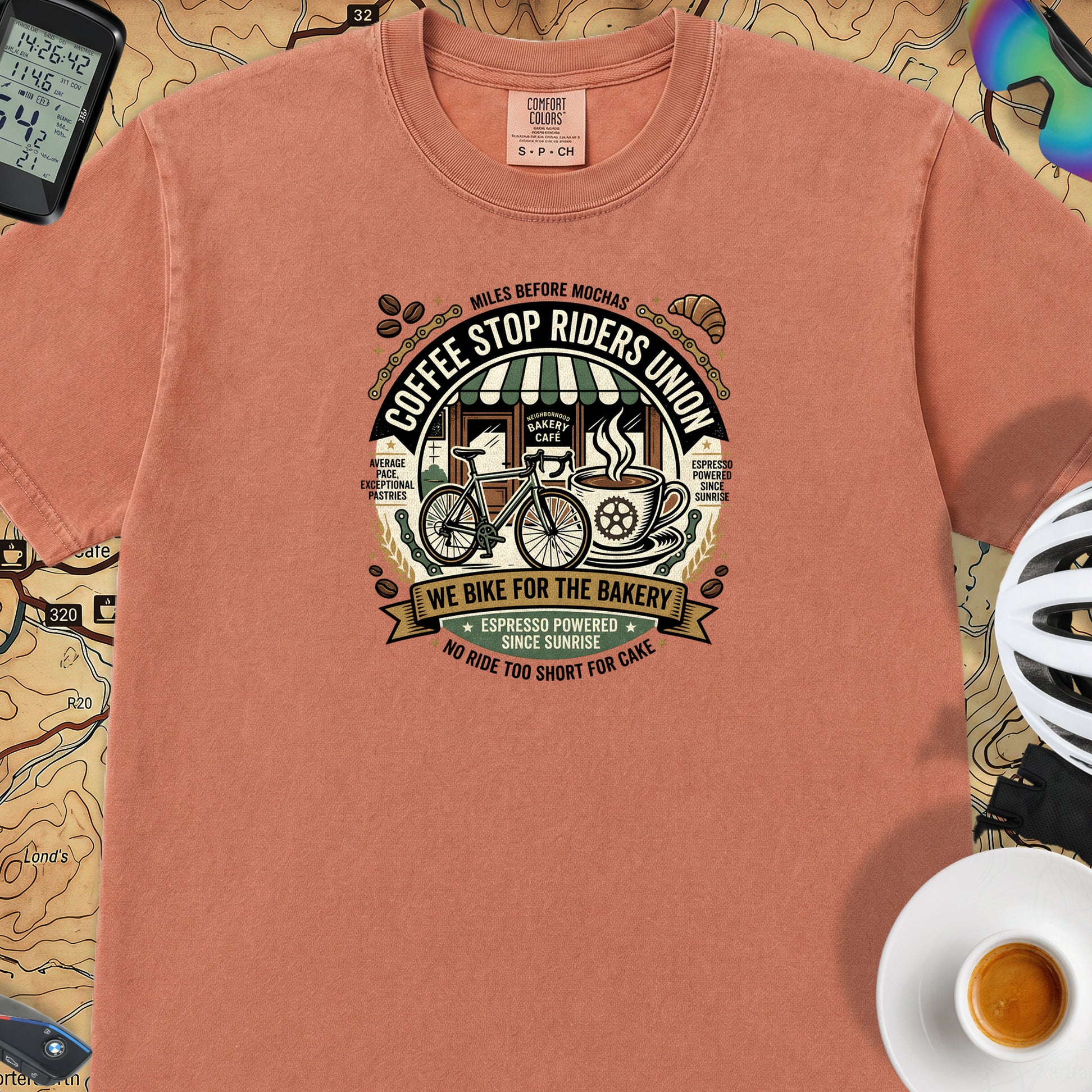 Riders Union Bakery T-Shirt — Terracotta