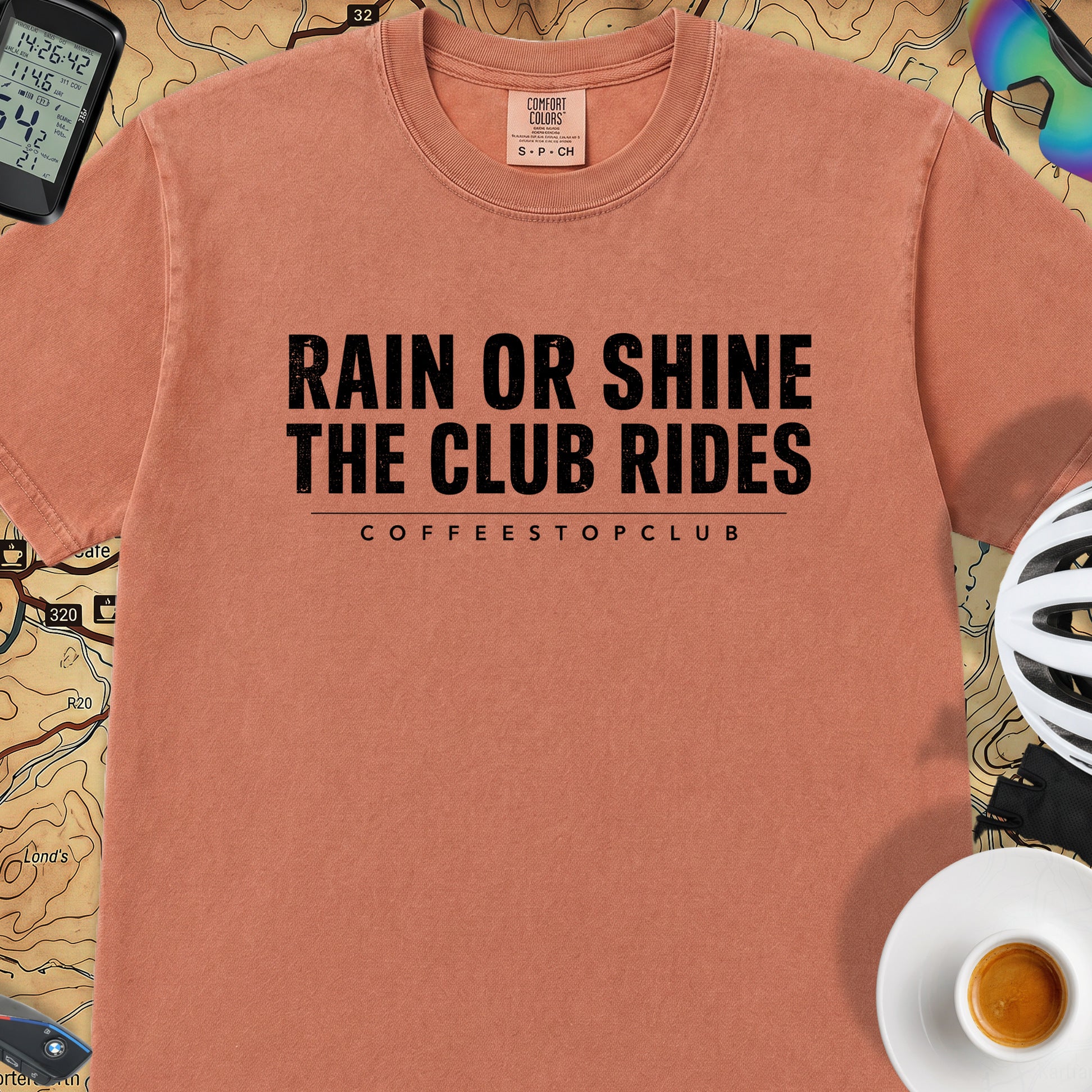 The Club Rides... T‑Shirt — Terracotta