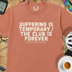 Suffering is Temporary Cycling T‑Shirt — Terracotta