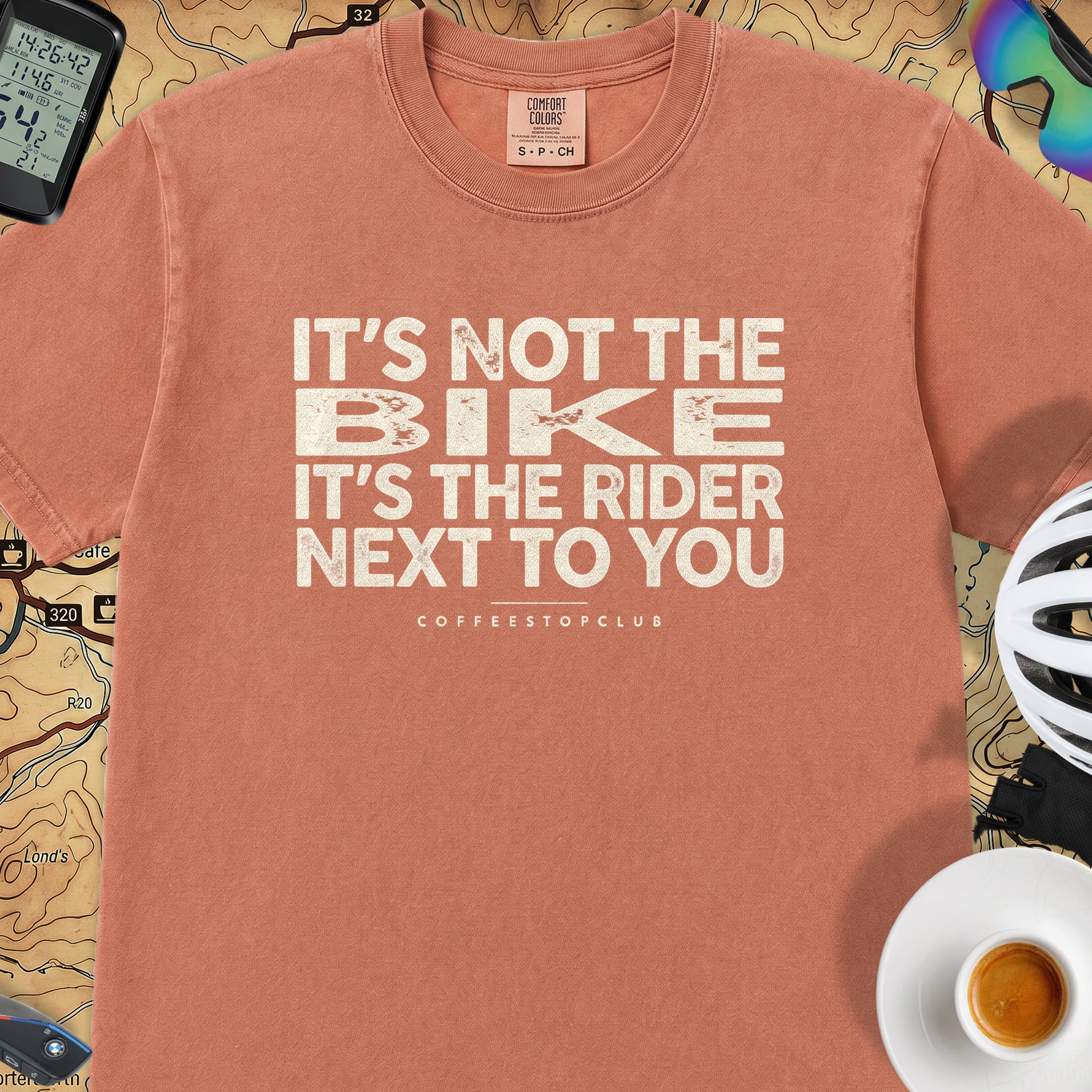 It's Not The Bike T‑Shirt — Terracotta