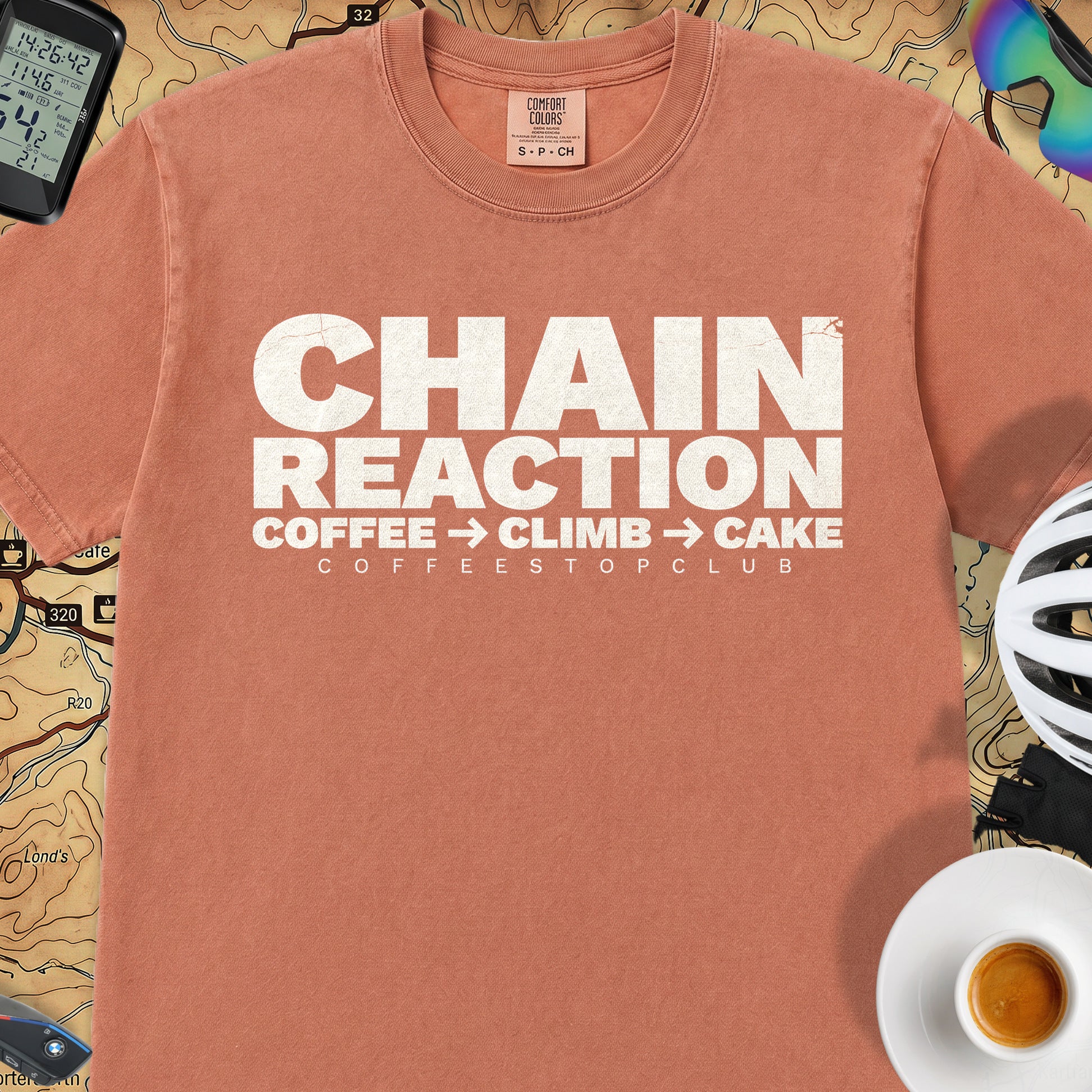 Chain Reaction T‑Shirt — Terracotta
