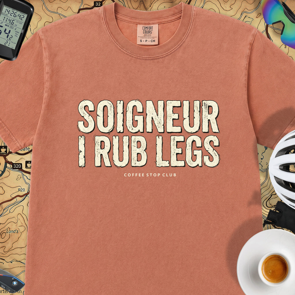 Soigneur Leg Rub Tour T‑Shirt — Terracotta