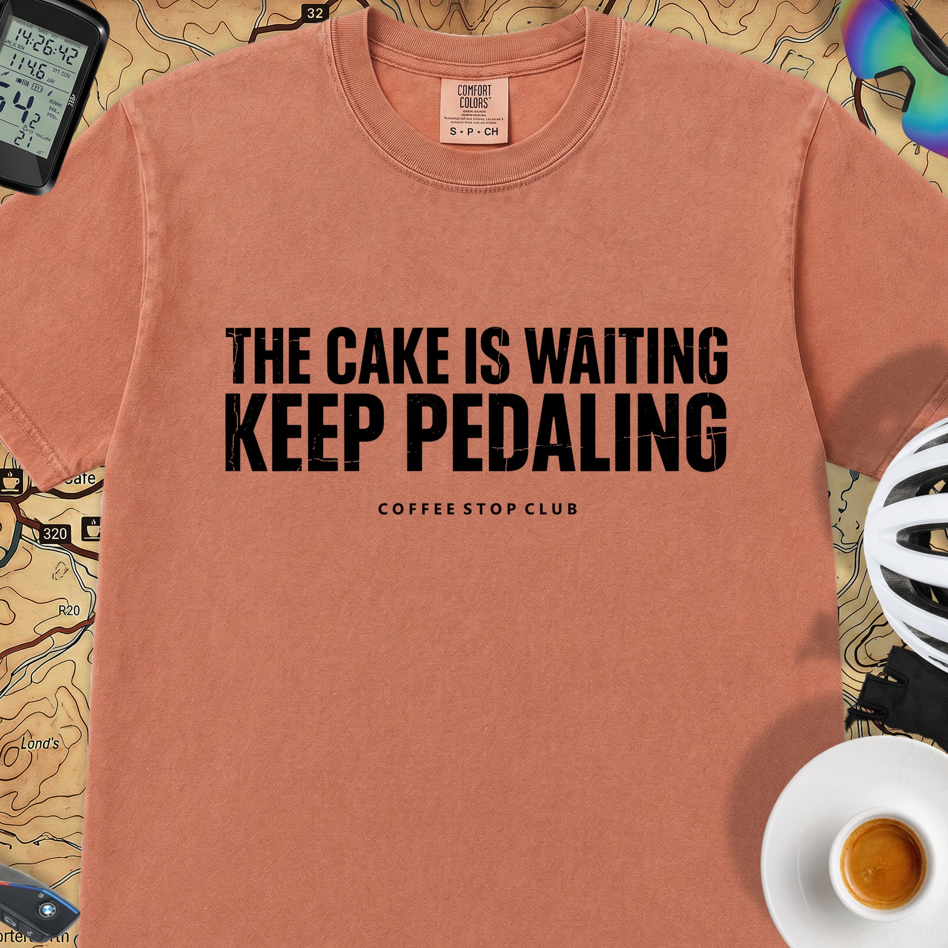 The Cake is Waiting T‑Shirt — Terracotta