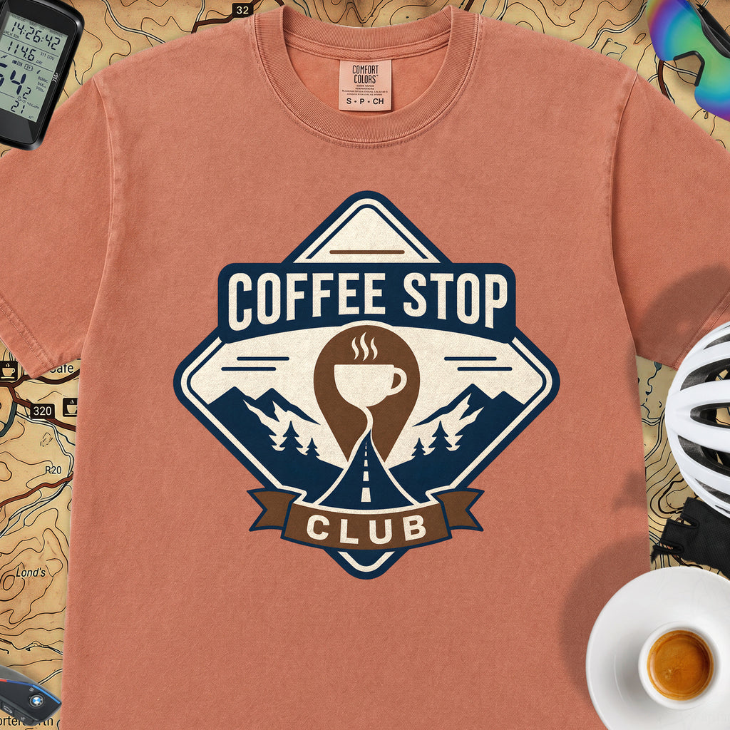 The Coffee Stop Club T‑Shirt — Terracotta