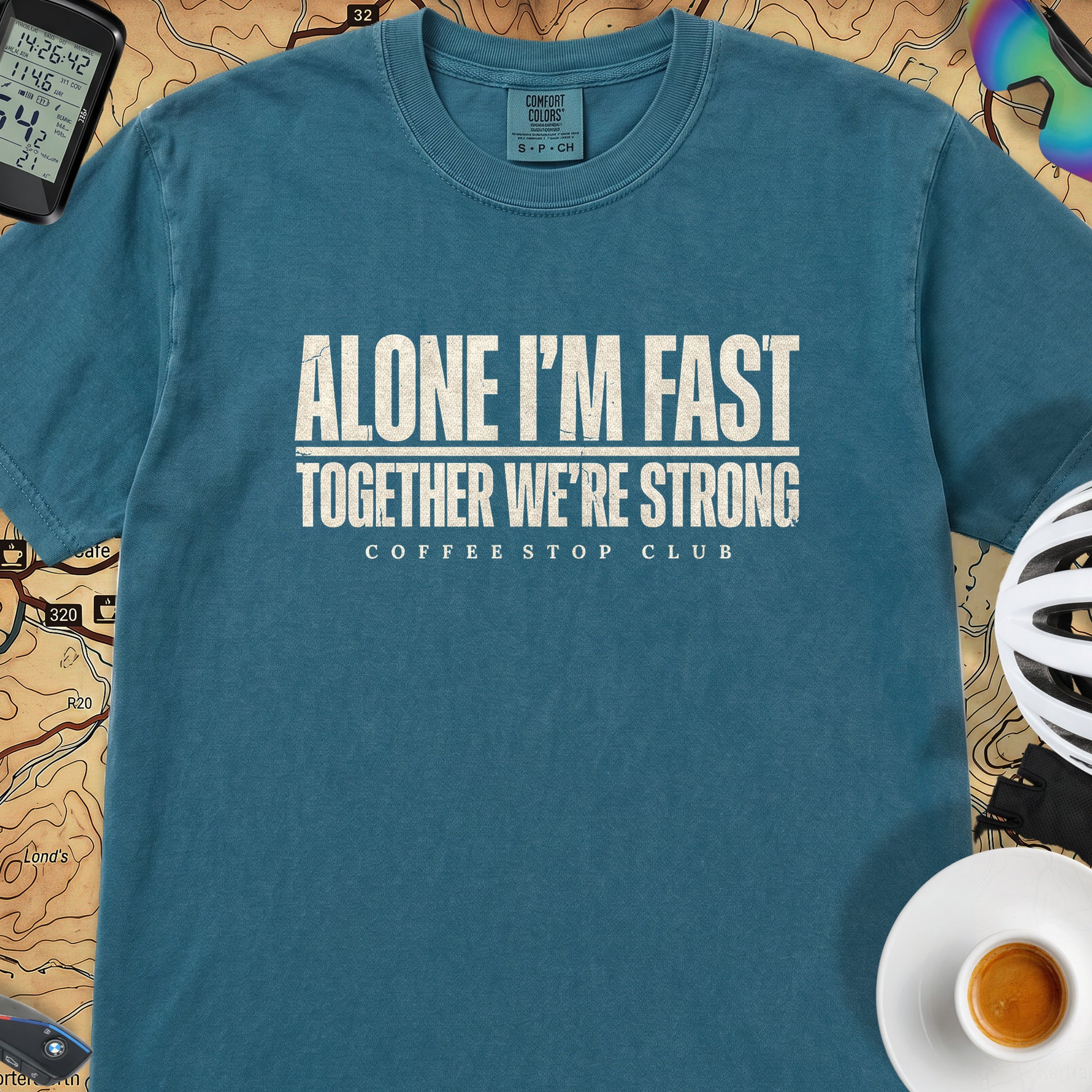Alone I'm Fast T‑Shirt — Topaz Blue