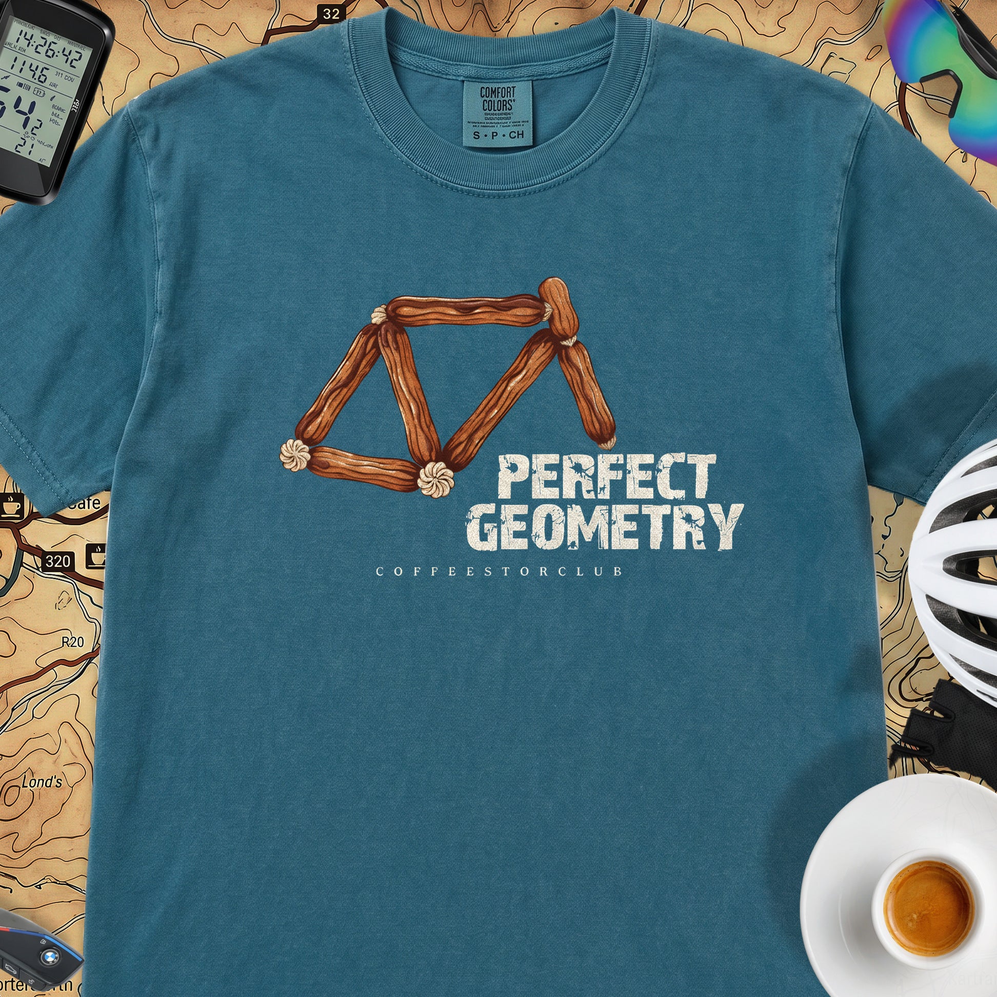 Perfect Geometry T‑Shirt — Topaz Blue