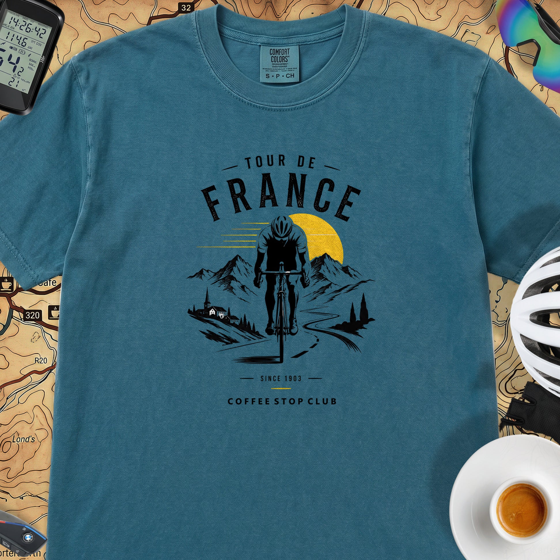 Tour de France Club T-Shirt — Topaz Blue