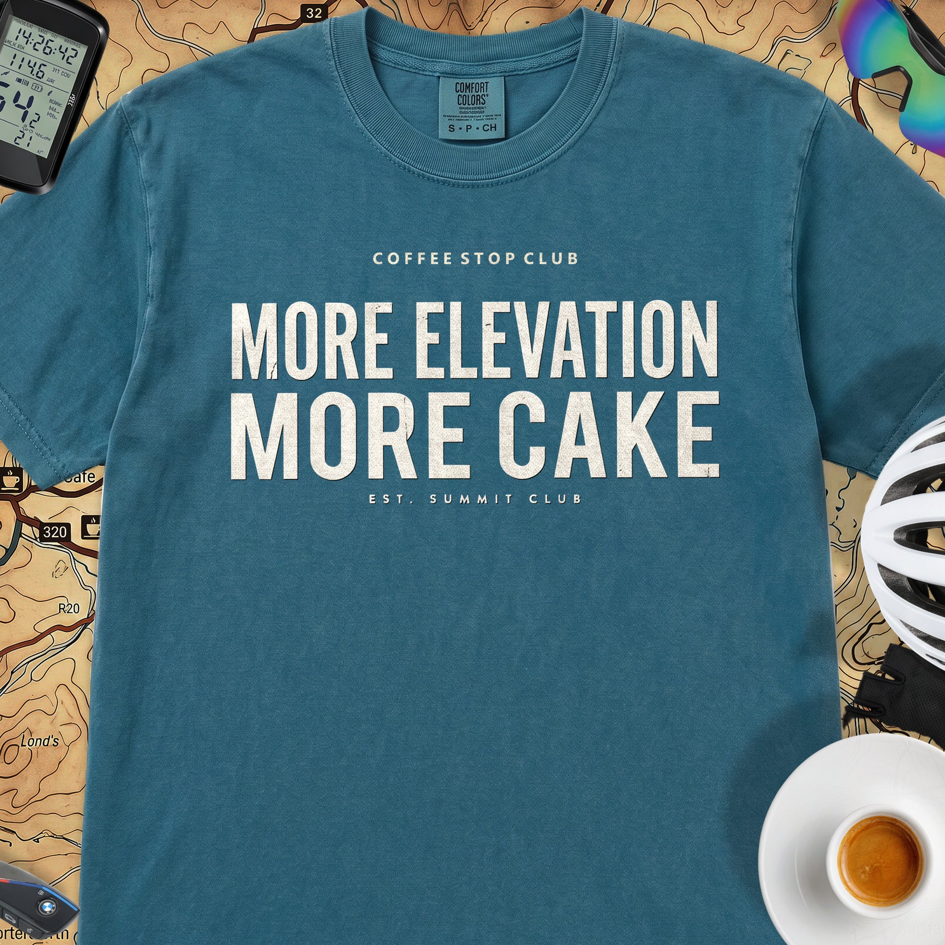 More Elevation More Cake T‑Shirt — Topaz Blue