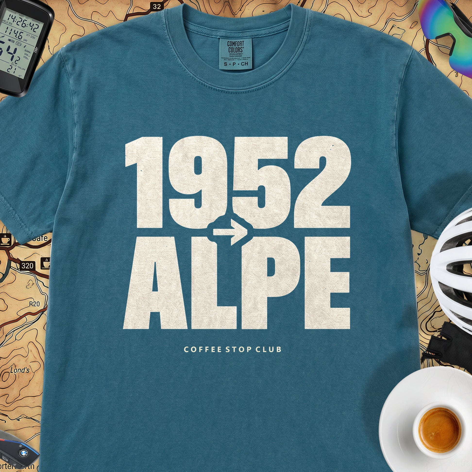 1952 --> l'Alpe Tour T‑Shirt — Topaz Blue