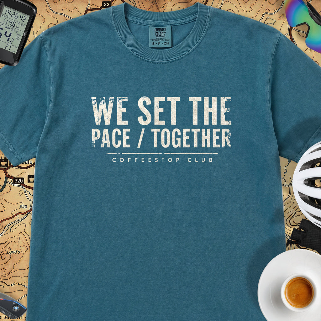 We Set The Pace T‑Shirt — Topaz Blue