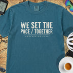 We Set The Pace T‑Shirt — Topaz Blue