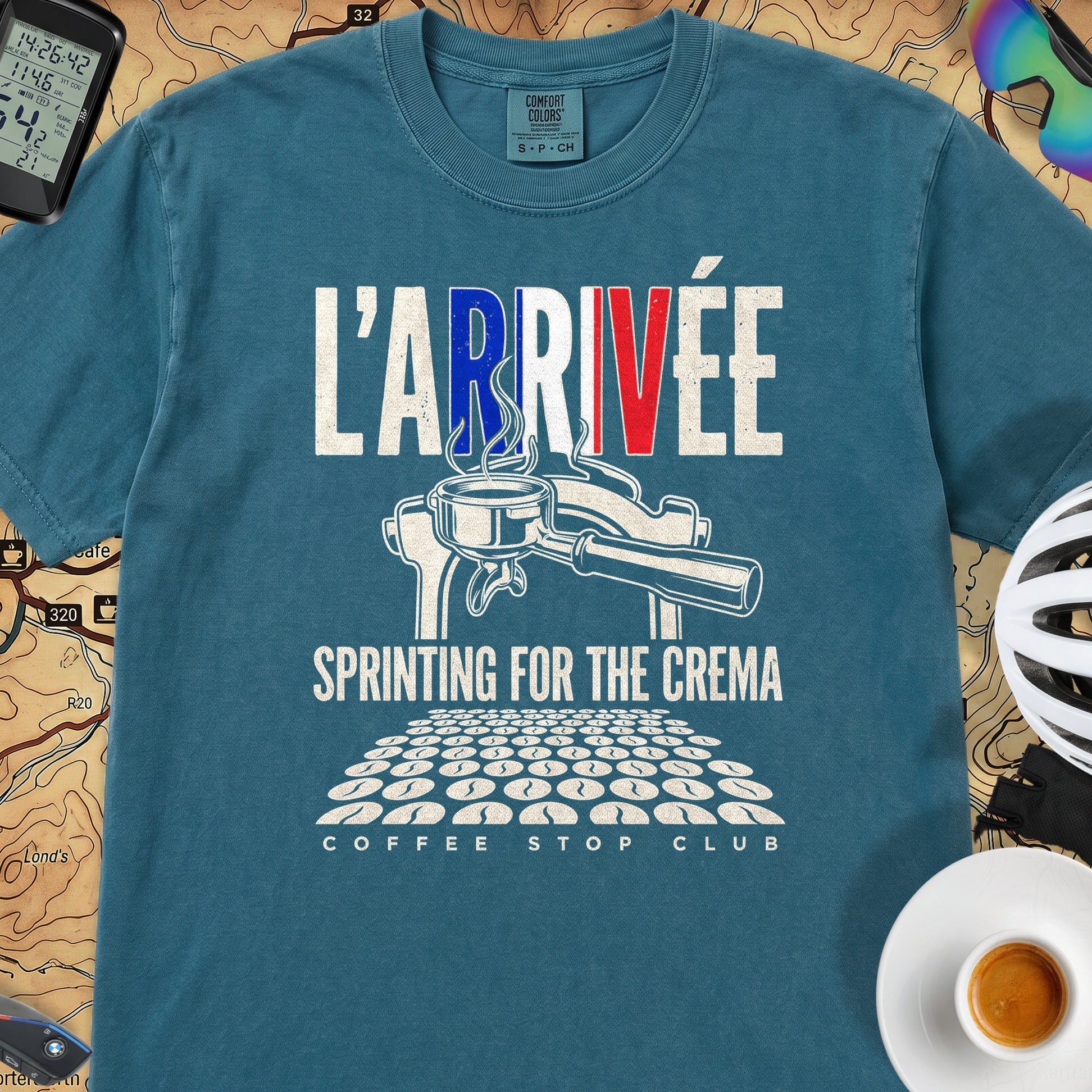 L'Arrivée TdF Cycling T-Shirt — Topaz Blue