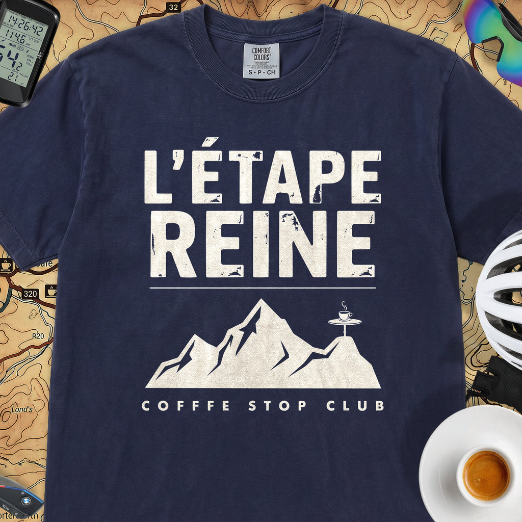 Etape Reine TdF Cyclist T-Shirt — True Navy