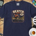 Beater Bike Comic T‑Shirt — True Navy