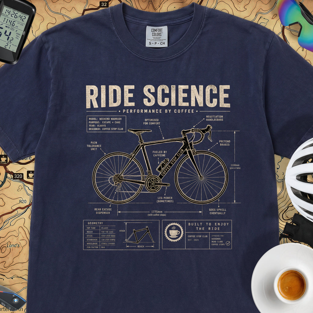Ride Science Bike T-Shirt — True Navy