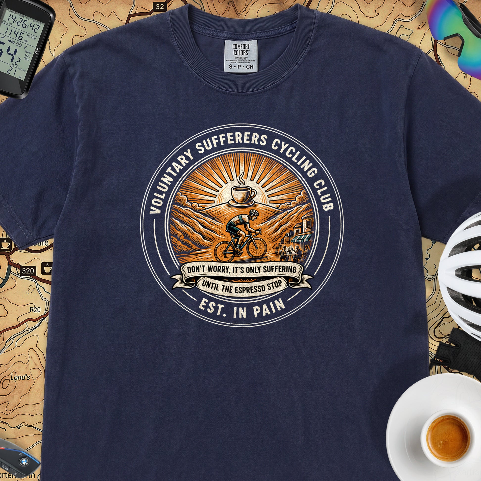 Est. In Pain Cycling T-Shirt — True Navy