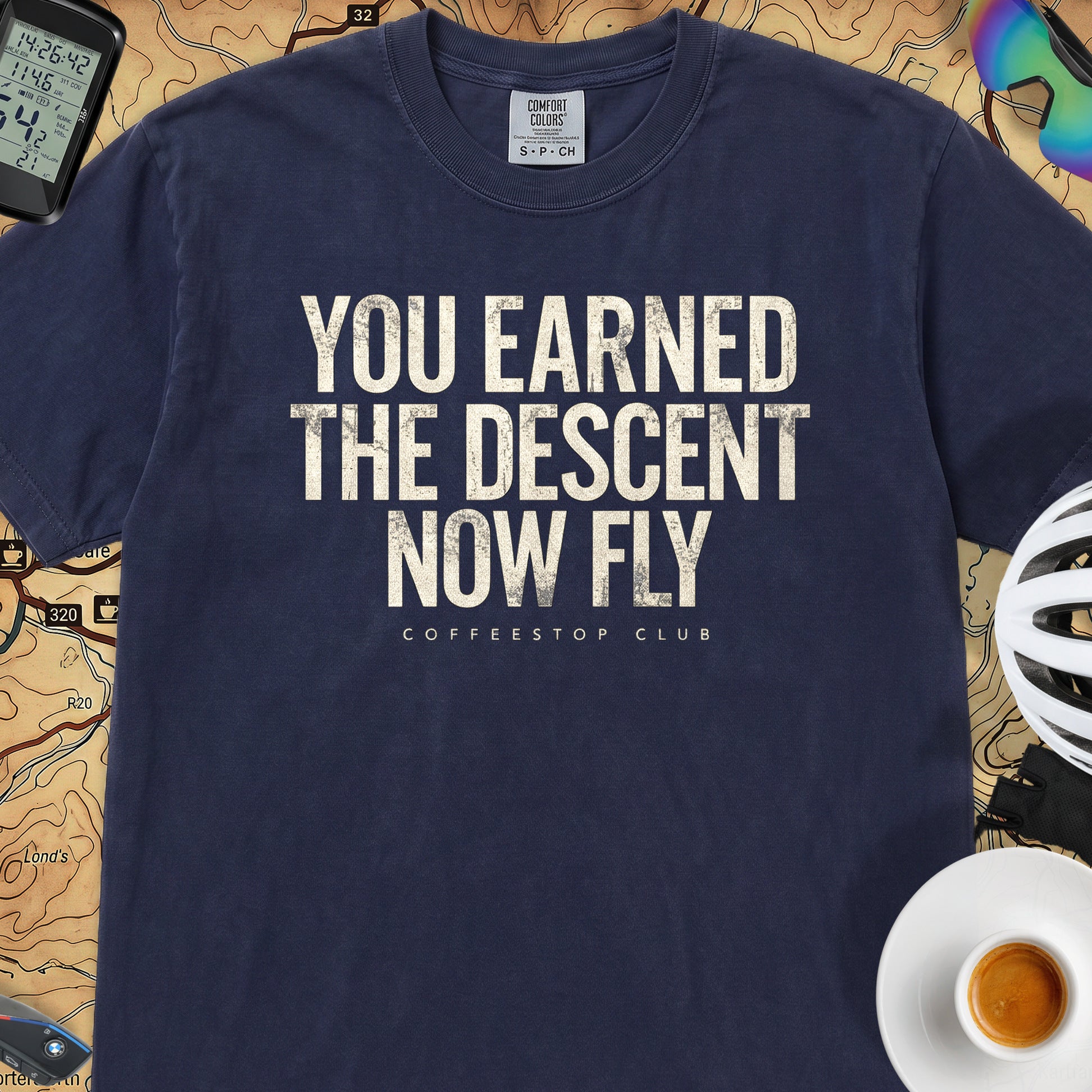 You Earned It Cycling T-Shirt — True Navy