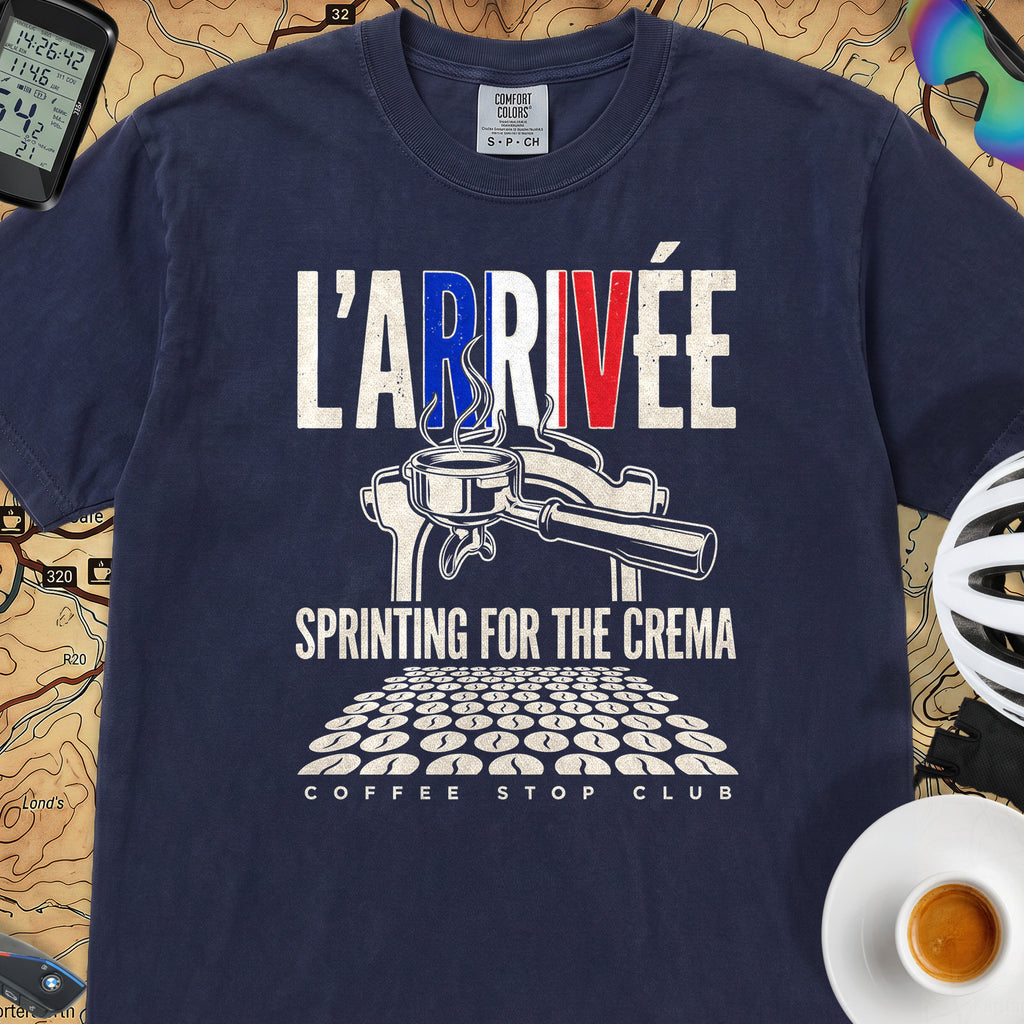 L'Arrivée TdF Cycling T-Shirt — True Navy