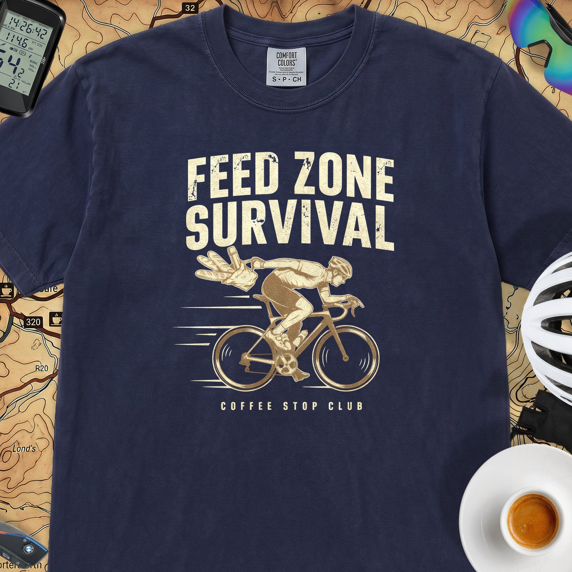 Feed Zone Survival Cycling T-Shirt — True Navy