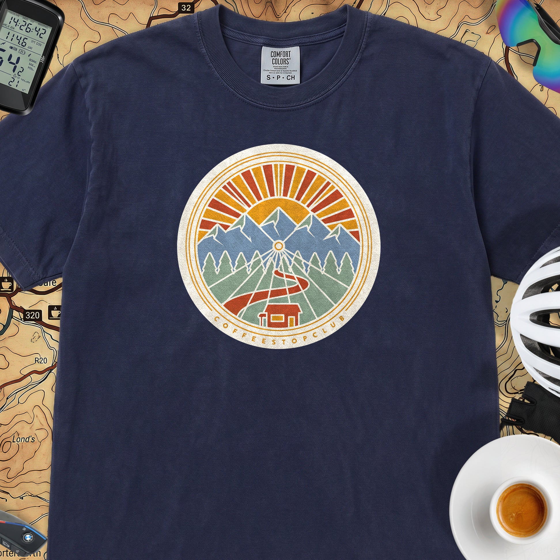 Wheel Base Cycling T-Shirt — True Navy