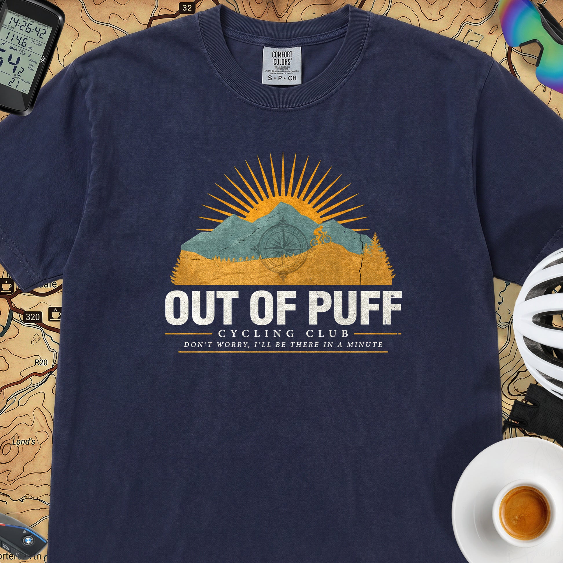 Out of Puff Cycling T-Shirt — True Navy