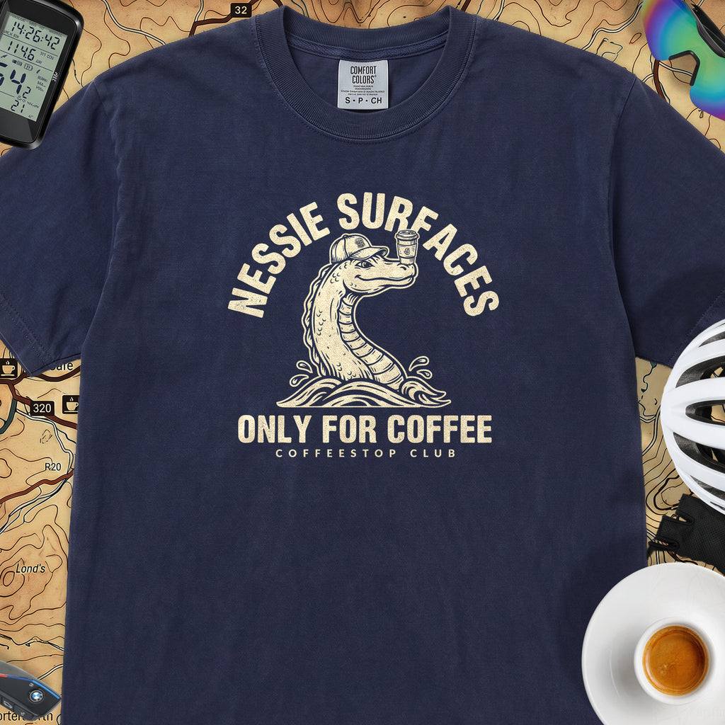 Nessie Surfaces Cycling T-Shirt — True Navy