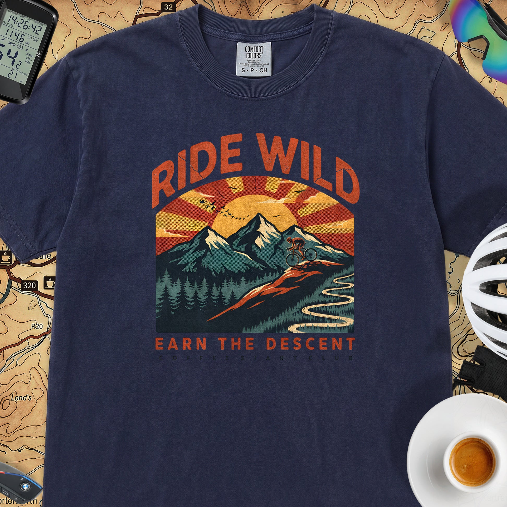 Ride Wild Cycling T-Shirt — True Navy